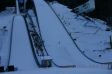 Gro�e Olympiaschanze Garmisch-Partenkirchen mit Springer beim "aufsetzten".