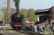 Das Eisenbahnmuseum in Bochum-Dahlhausen. Hier eine Dampflokomotive (kurz Dampflok) im Betrieb.