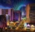 Mit dem 400 Millionen Euro teuren Bau des Linq schafft die Caesars Entertainment Corporation ein neuartiges Erlebniszentrum. Auf mehr als 18.000 Quadratmetern entsteht ein Einkaufs-, Gastronomie- und Unterhaltungsparadies, das f�r Einheimische und Touristen gleicherma�en zahlreiche Erlebnisse bereith�lt.
Hauptaugenmerk ist ein gigantisches � n�mlich das weltweit h�chste � Riesenrad.
167 Meter hoch, 28 Kabinen zu je max. 40 Passagiere, dass bietet der Las Vegas High Roller mit einem unvergleichlichen Ausblick �ber die Metropole.
An der Nordseite des Komplexes f�hrt ein Fu�weg vom Carnaval Court des Harrah
