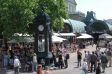 Standuhr am Caf� Kr�pcke in Hannover.