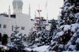 Hotel Nimb im Tivoli /D�nemark.
Hier bei Tag, mit den reichlich geschm�ckten Tannen.

Das Geb�ude wurde im Stil eines indischen Palastes erbaut und gl�nzt besonders in der Weihnachtszeit als eines der Attraktionen in Tivoli.