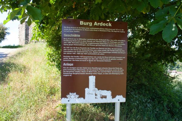 Infotafel Burgruine Ardeck Holzheim
