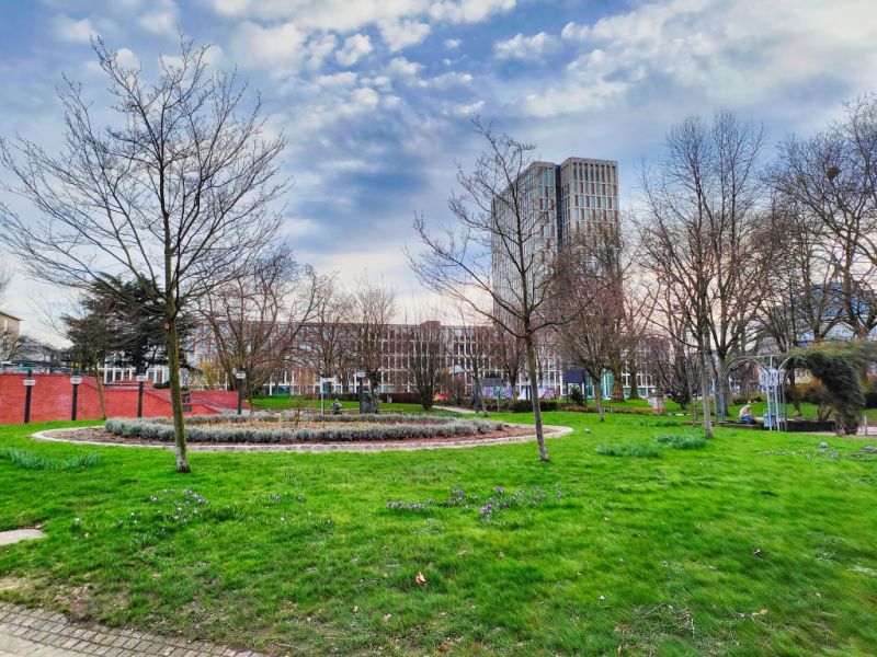 Stadtgarten mit Gauklerbrunnen, Dortmund Stadtgarten mit Gauklerbrunnen, Dortmund