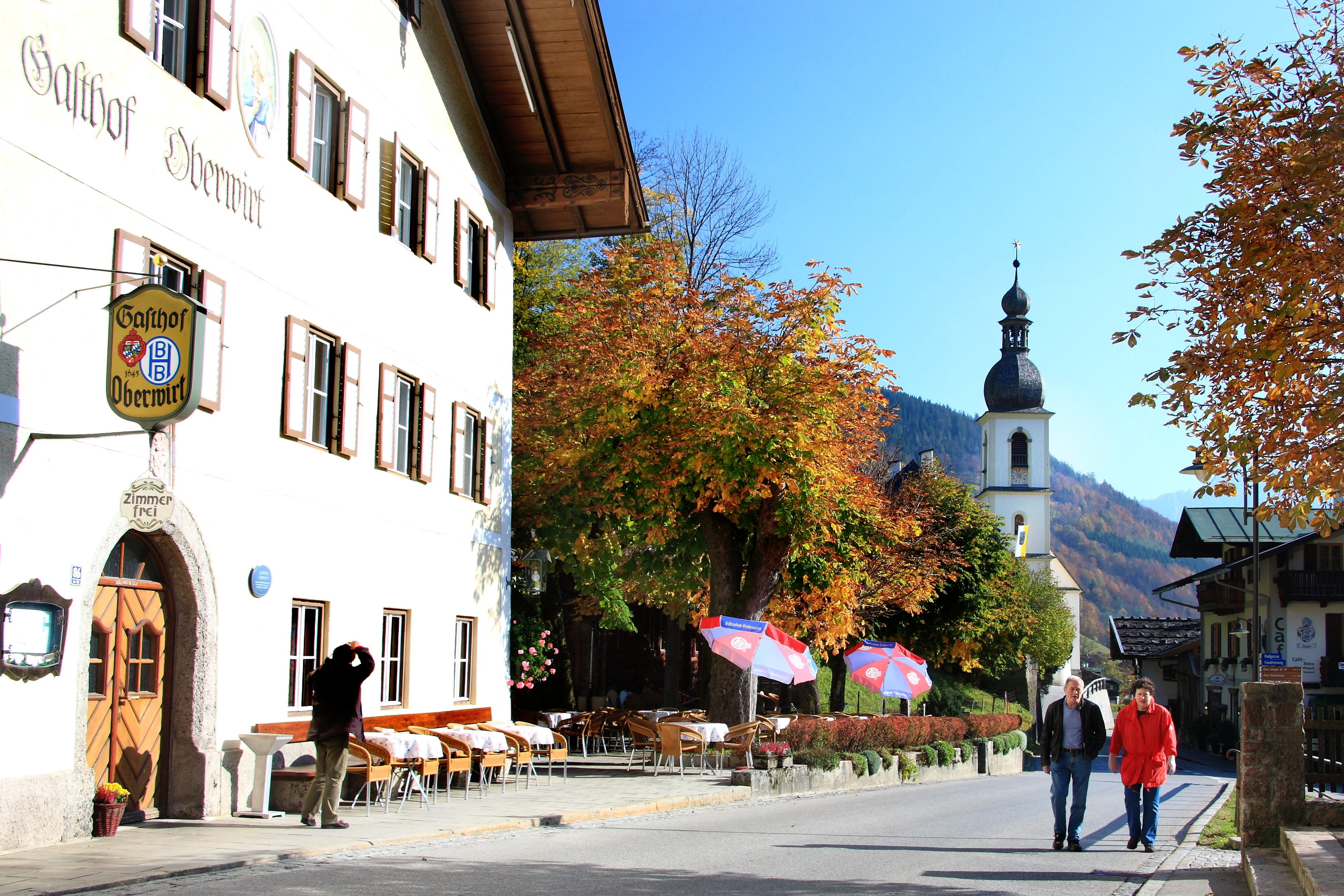 Außenansicht des Gasthof Oberwirt in Ramsau.
