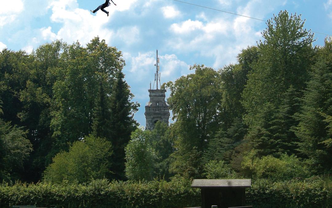 Der Waldkletterpark Velbert-Langenberg am Bismarckturm.
