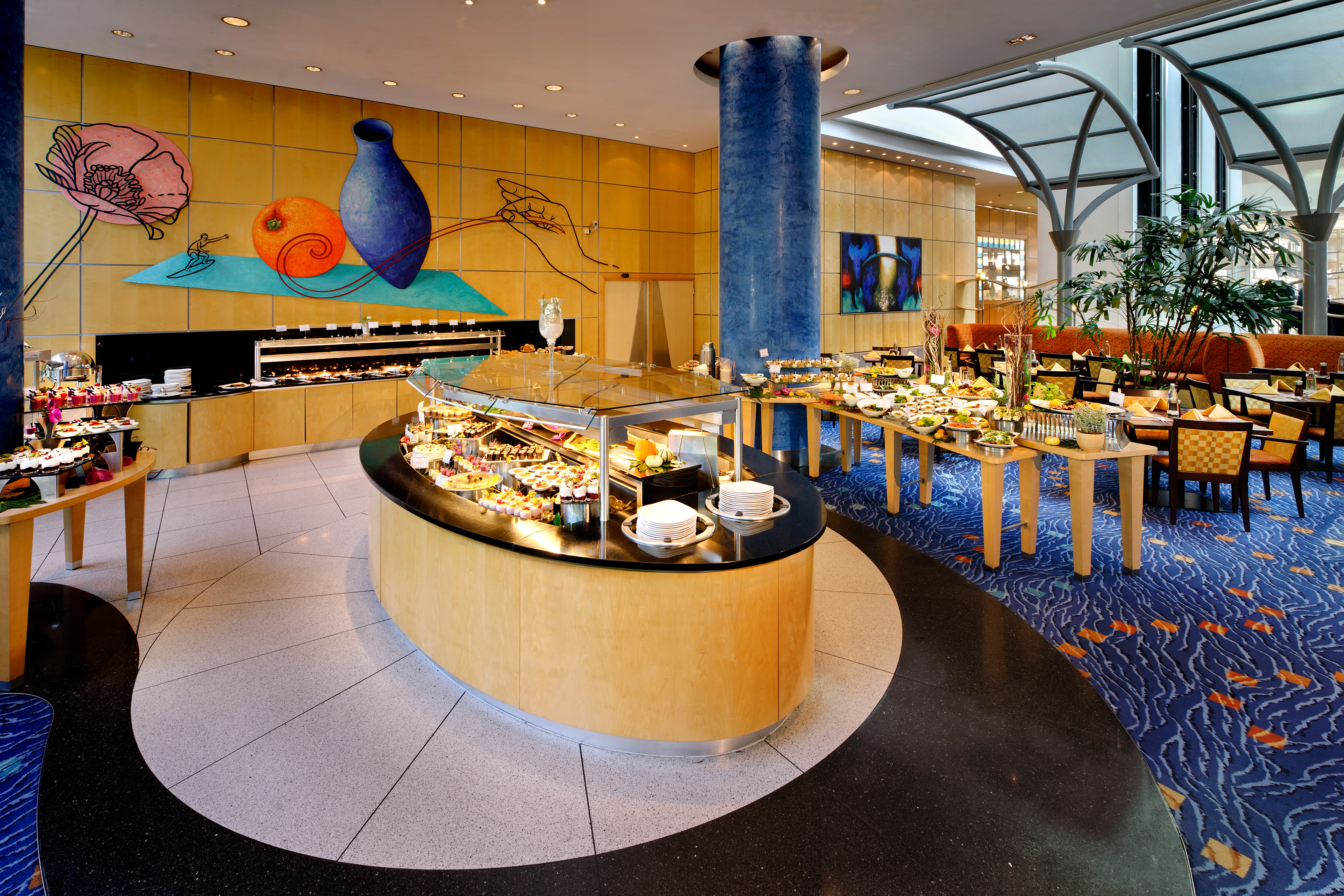 Brunch-Buffet im Hotel Hilton Frankfurt. 
