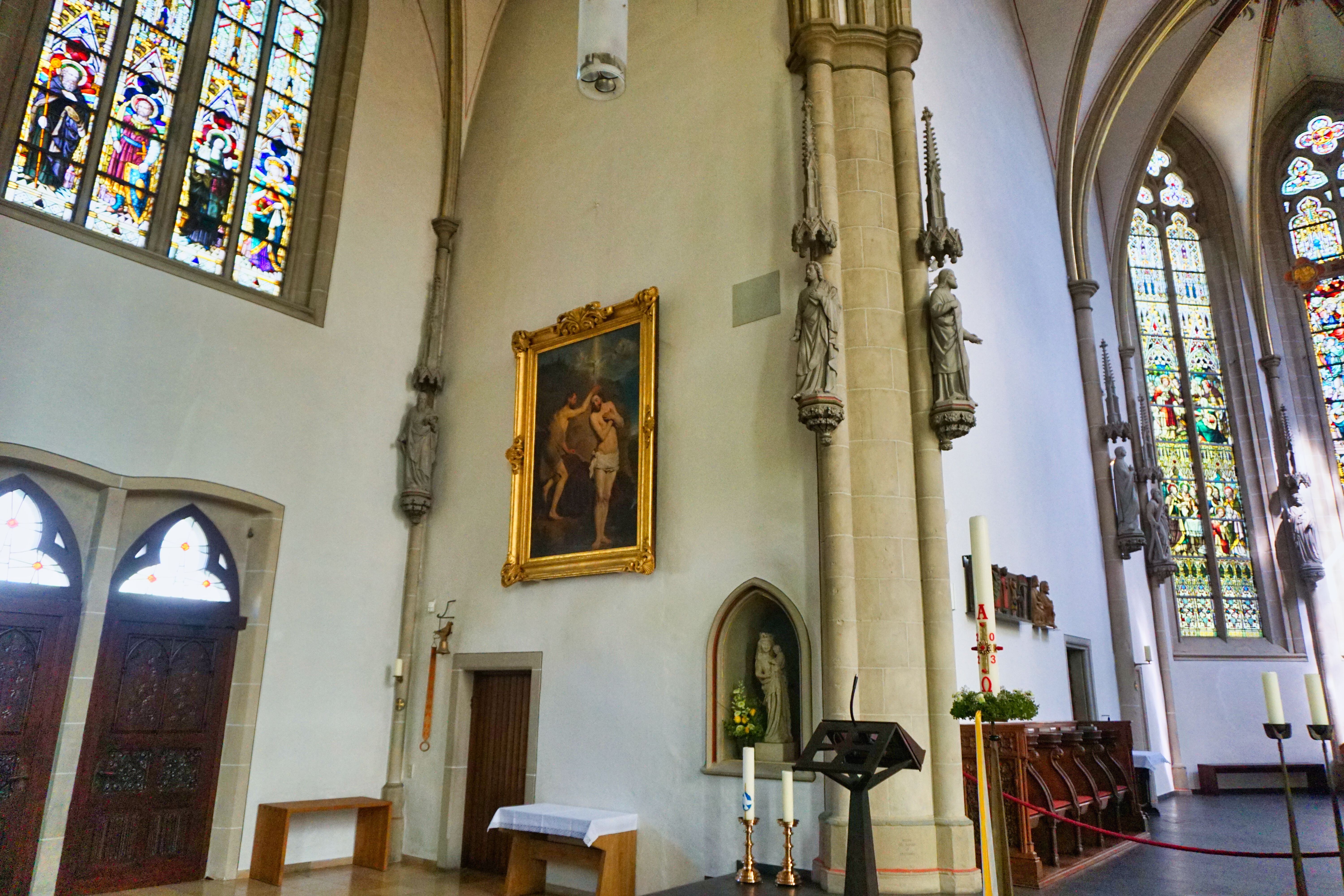 Darstellung der Taufe Christi in der Propsteikirche St. Stephanus und Sebastian, Beckum.
