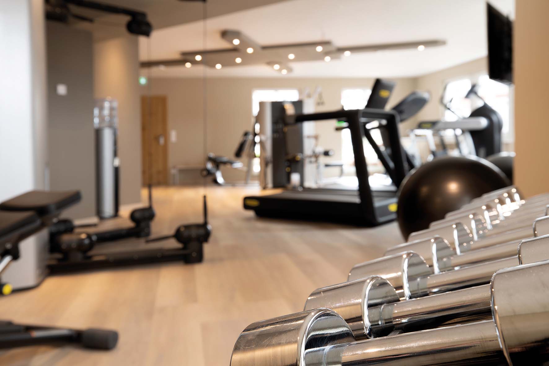 Fitnessraum im Familotel Sonnenpark, Willingen.
