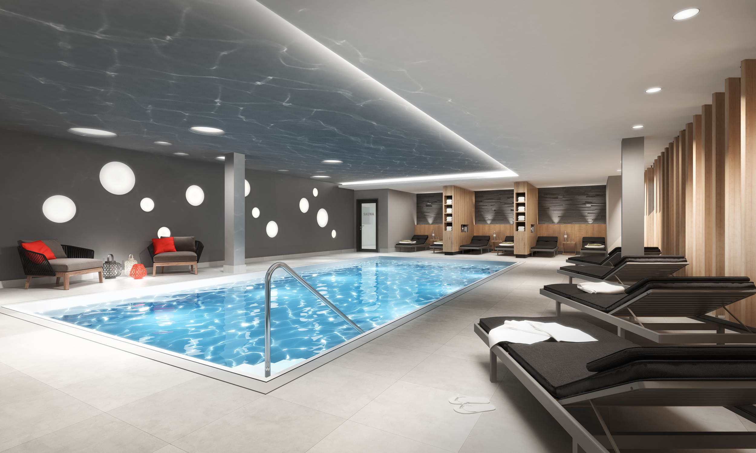 Pool Hotel Küstenperle, Büsum (Rendering).
