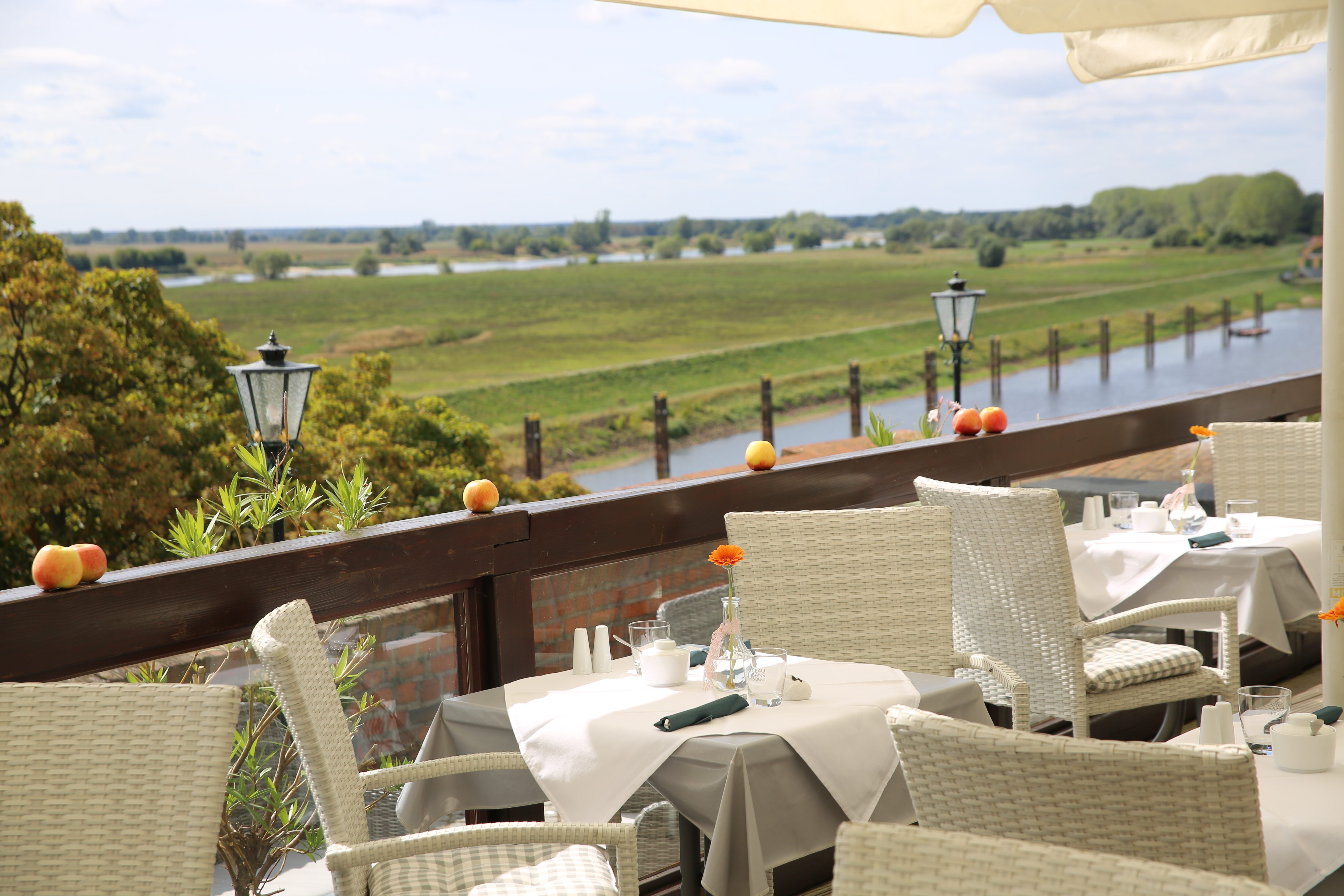 Kaiserterrasse vom Schlosshotel, Tangermünde.
