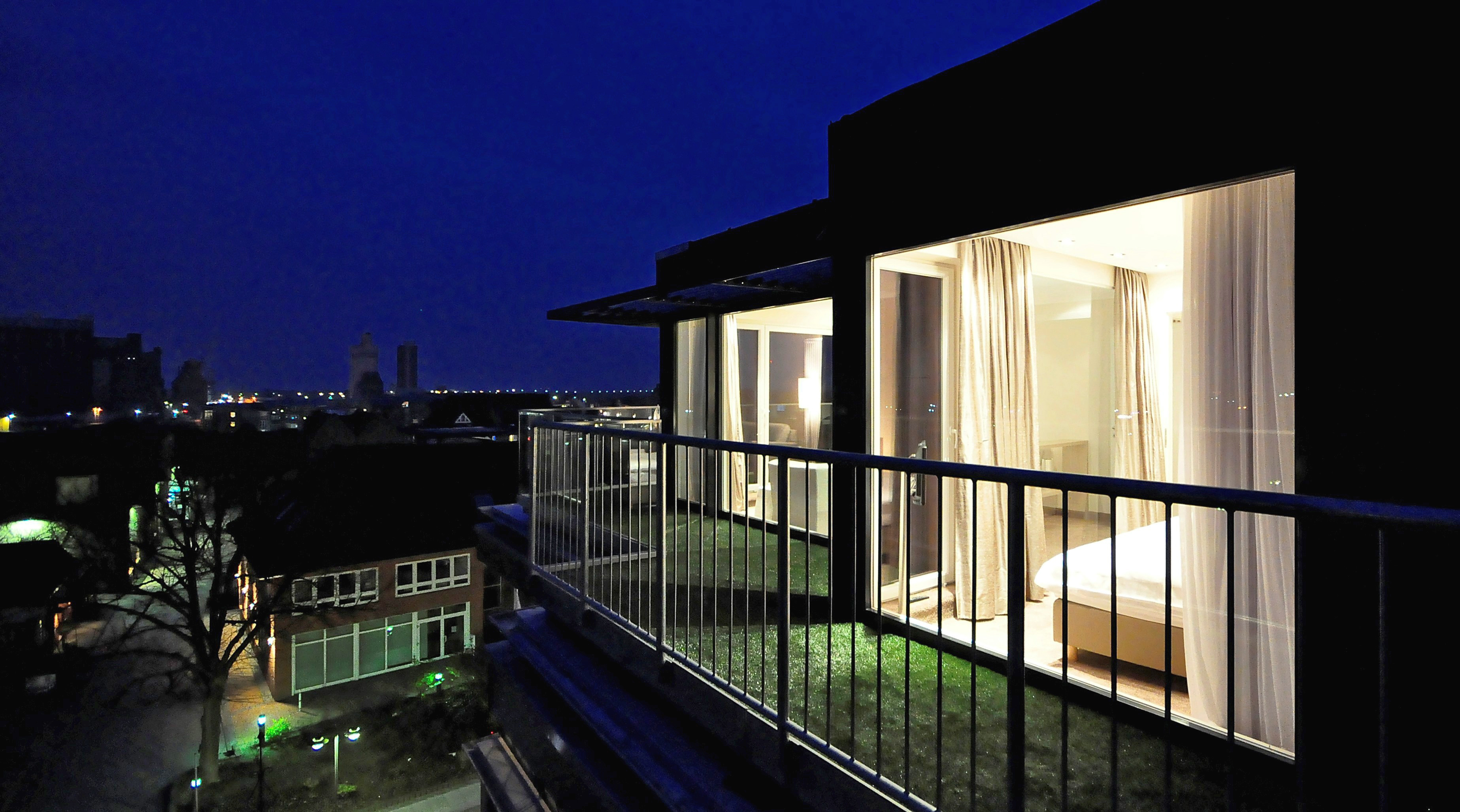 Panoramablick auf Husum vom THOMAS Hotel Spa Lifestyle aus.
