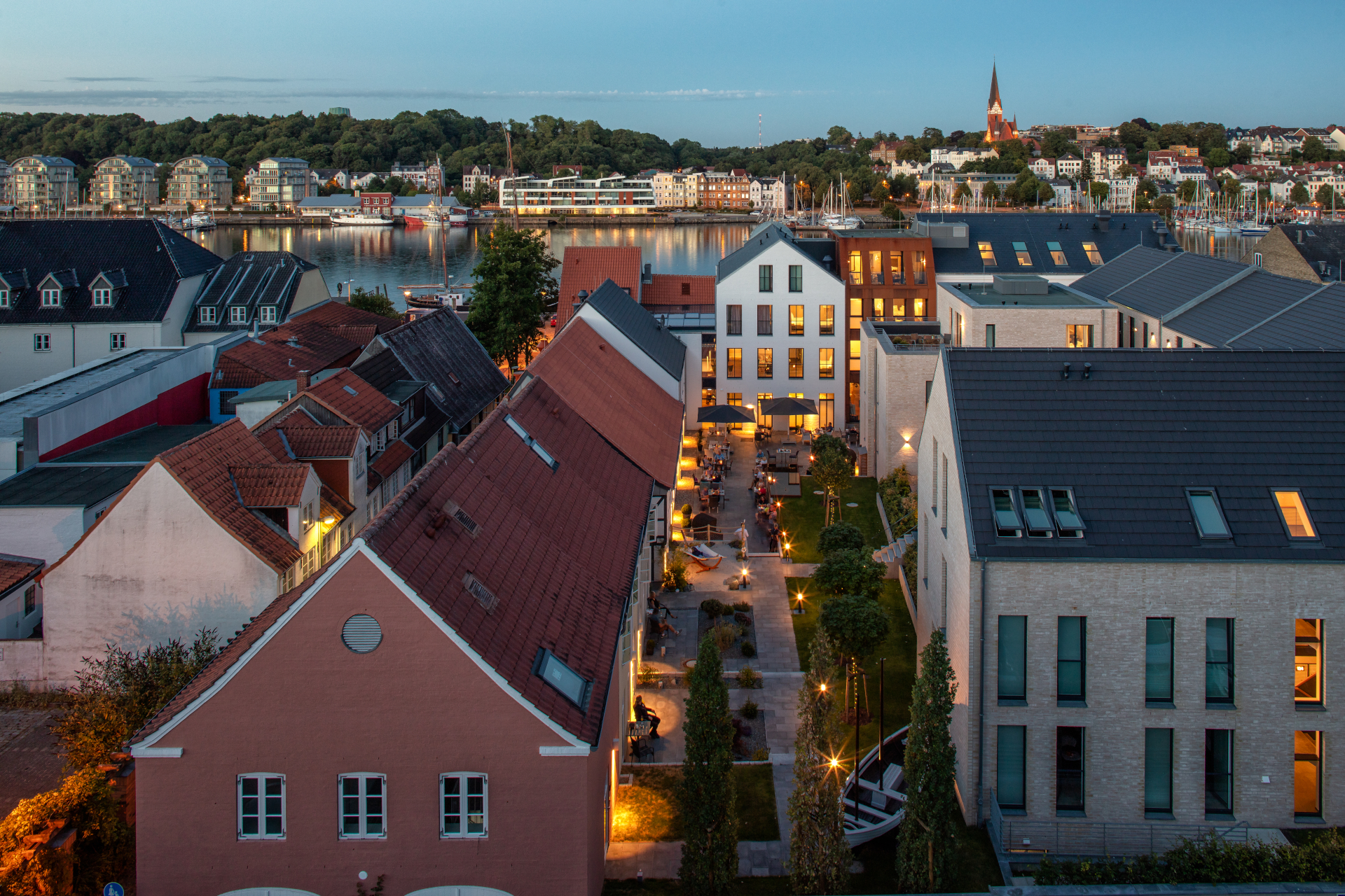 Innenhof Hotel Hafen, Flensburg.
