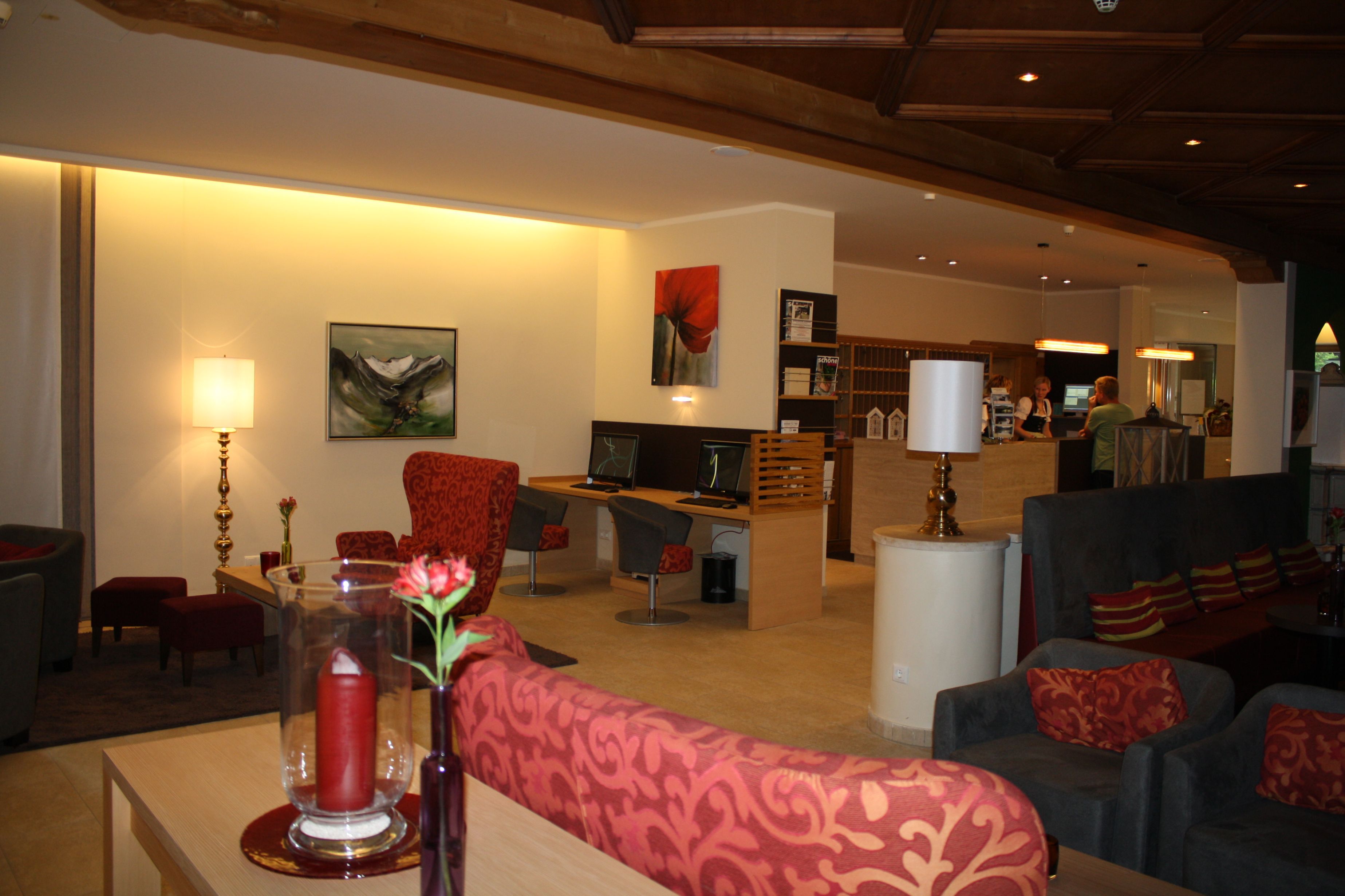 Lobby des Arabella Alpenhotel am Spitzingsee.
