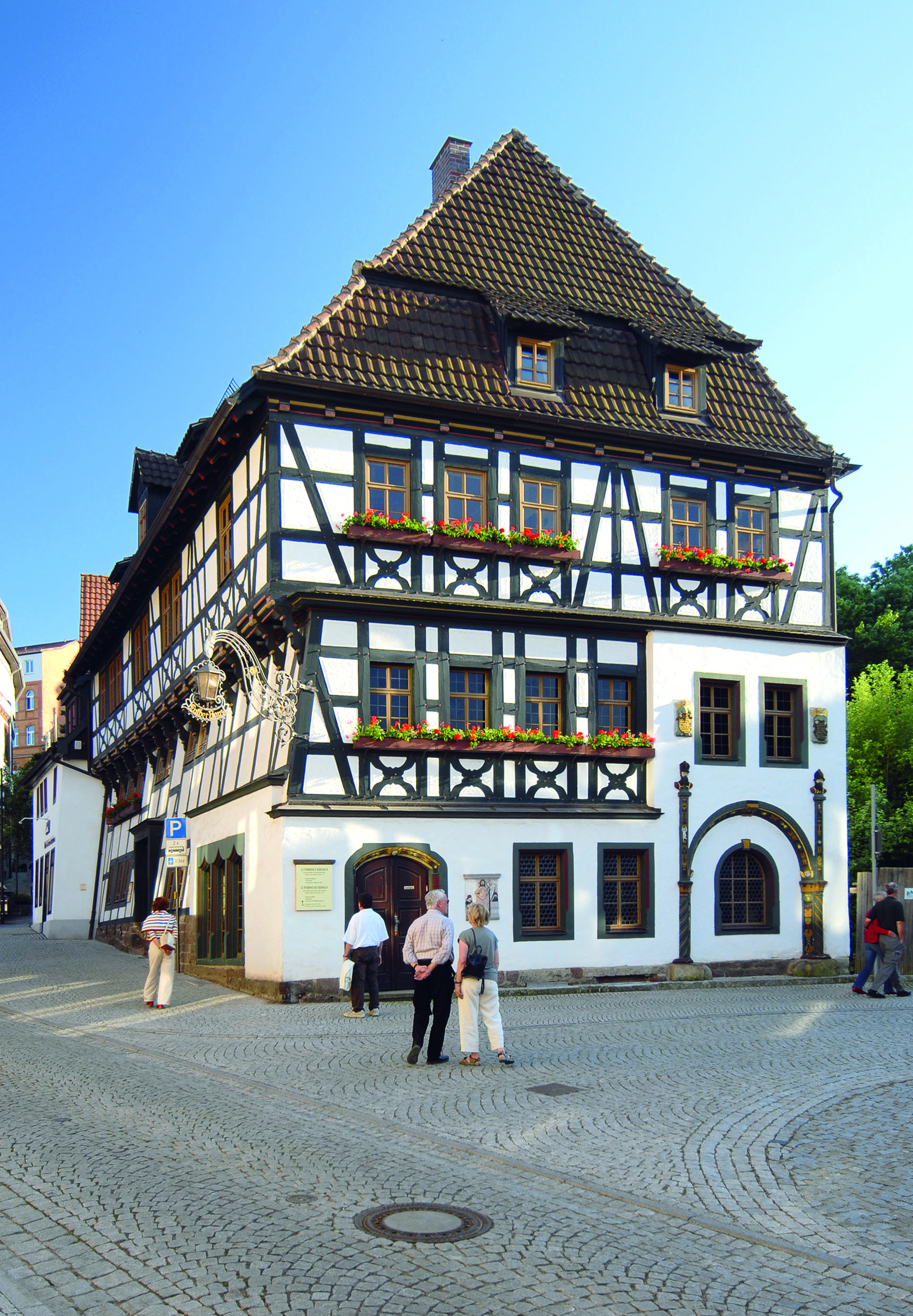 Das sehr bekannte und beeindruckende Lutherhaus ist eines der ältesten erhaltenen Fachwerkhäuser Eisenachs.
