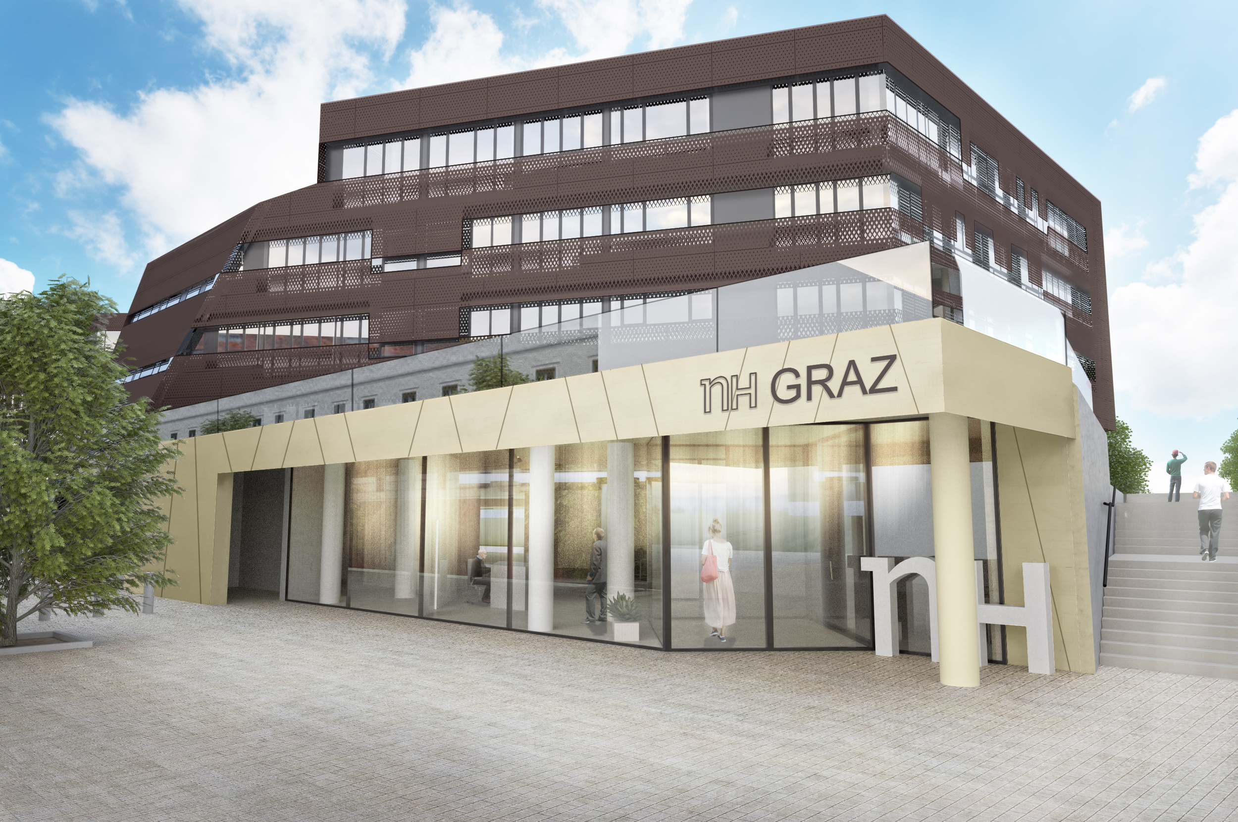 Am Karmeliterplatz entsteht das NH Graz, das 2018 eröffnen soll.
