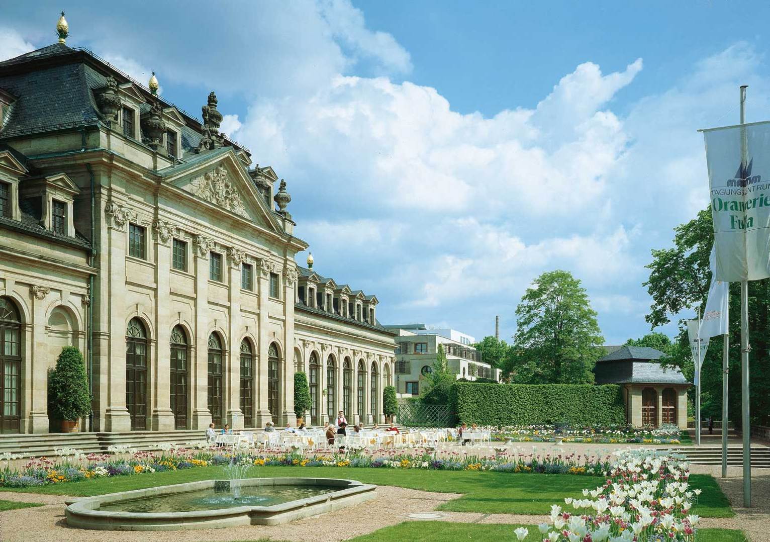 Die Orangerie im Schlosspark Fulda.
