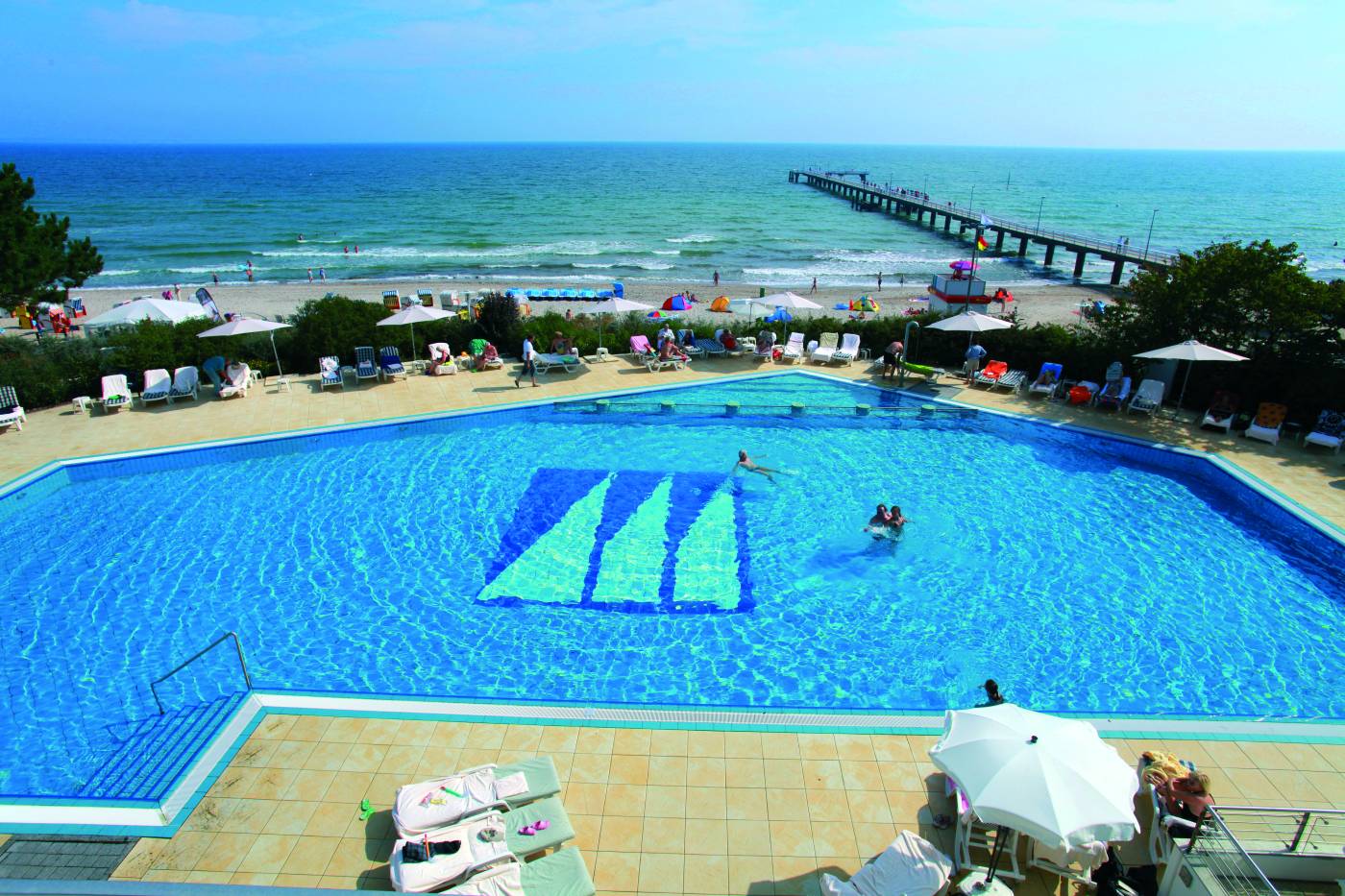 Außenpool vom Maritim Seehotel, Timmendorfer Strand.
