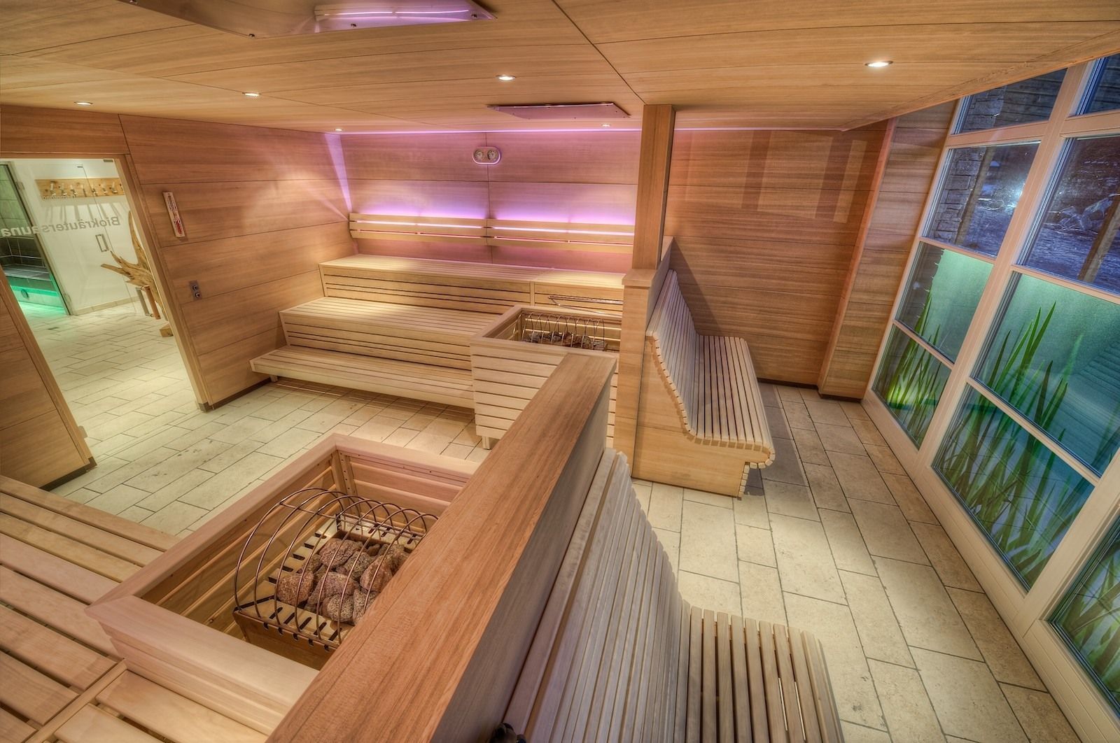 Sauna des Wellnessbereichs im Hotel Nesslerhof in Großarl. 
