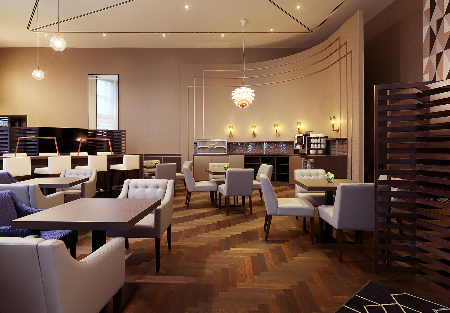 Sheraton Club Lounge im Sheraton Grand Hotel Esplanade, Berlin.

