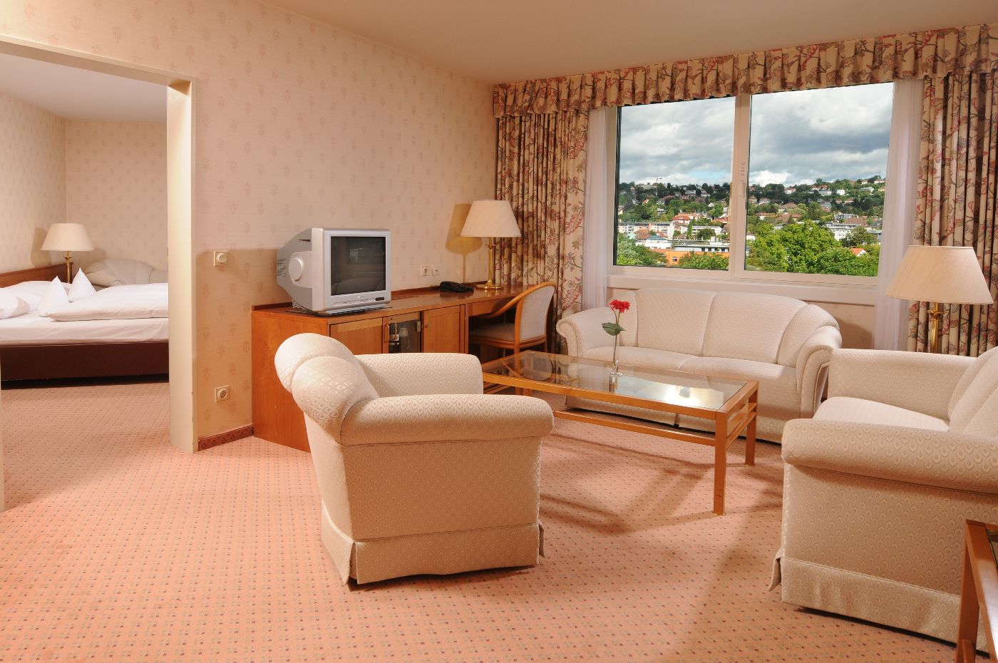 Superior-Zimmer im Maritim Hotel Stuttgart.
