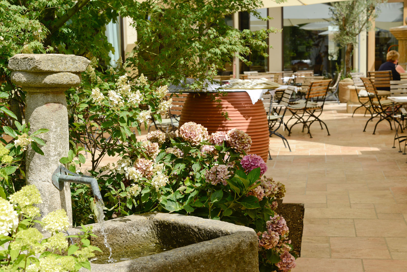 Gartenwirtschaft des Hotel Gasthaus Hirschen, Gaienhofen.
