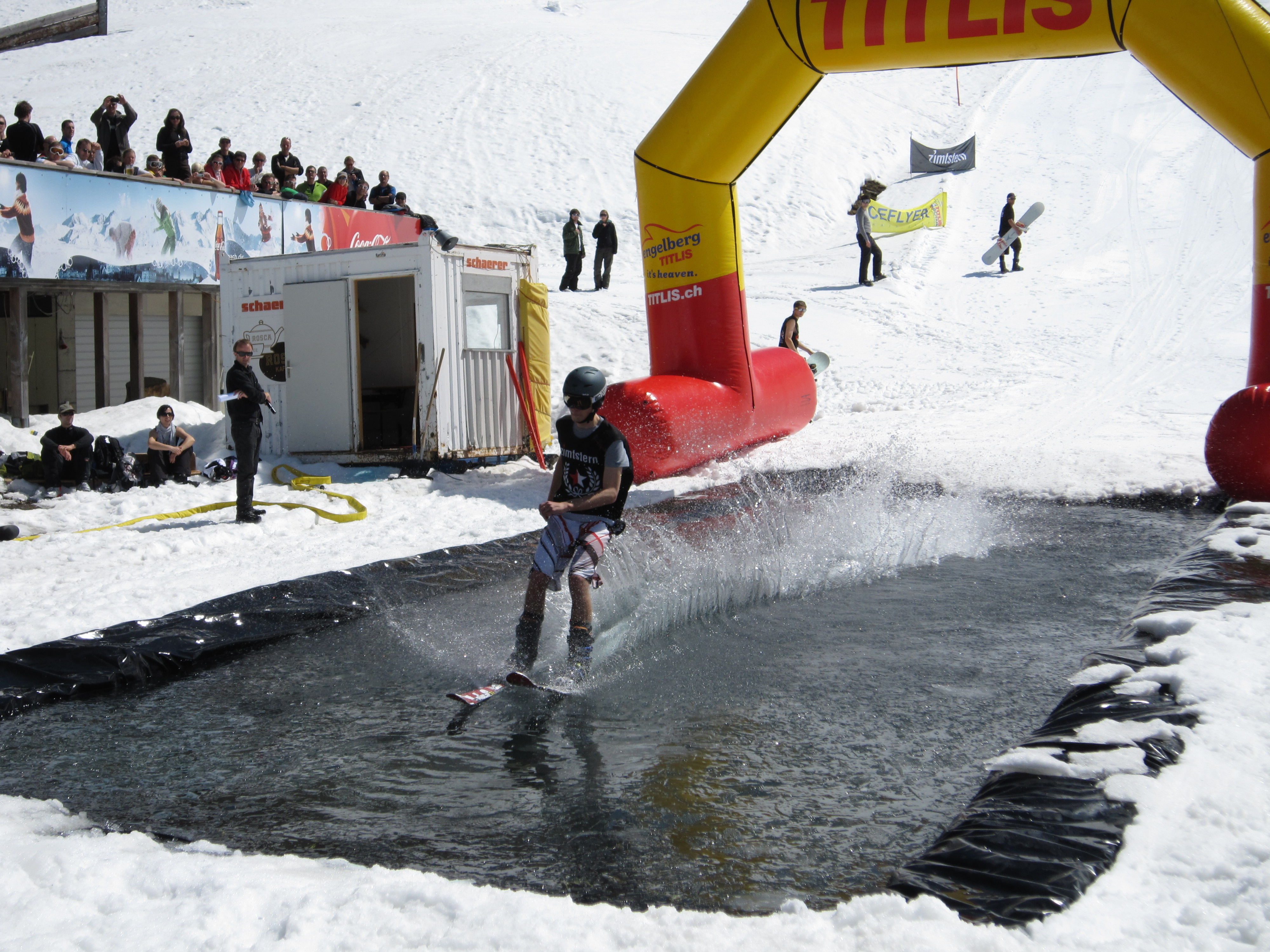 Waterslide Contest in Engelberg.
