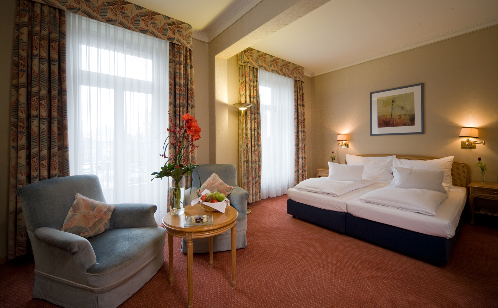 Comfort-Zimmer im Lindner Grand Hotel Beau Rivage in Interlaken/Schweiz.
