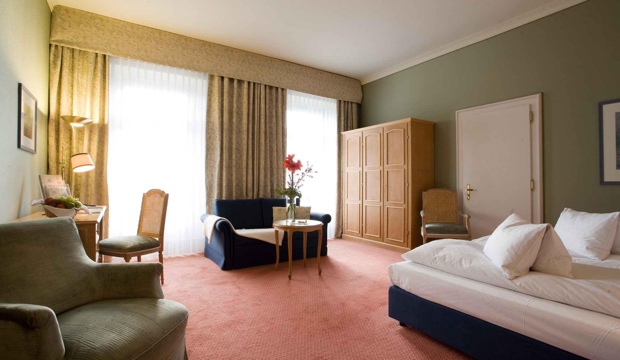First-Class-Zimmer im Lindner Grand Hotel Beau Rivage in Interlaken/Schweiz.

