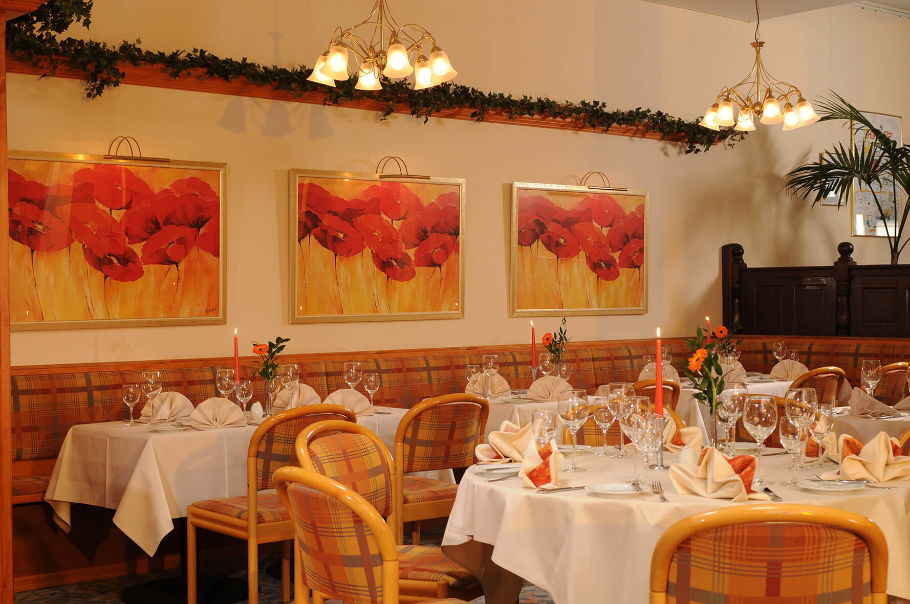 Restaurant im AMBER HOTEL Chemnitz Park.
