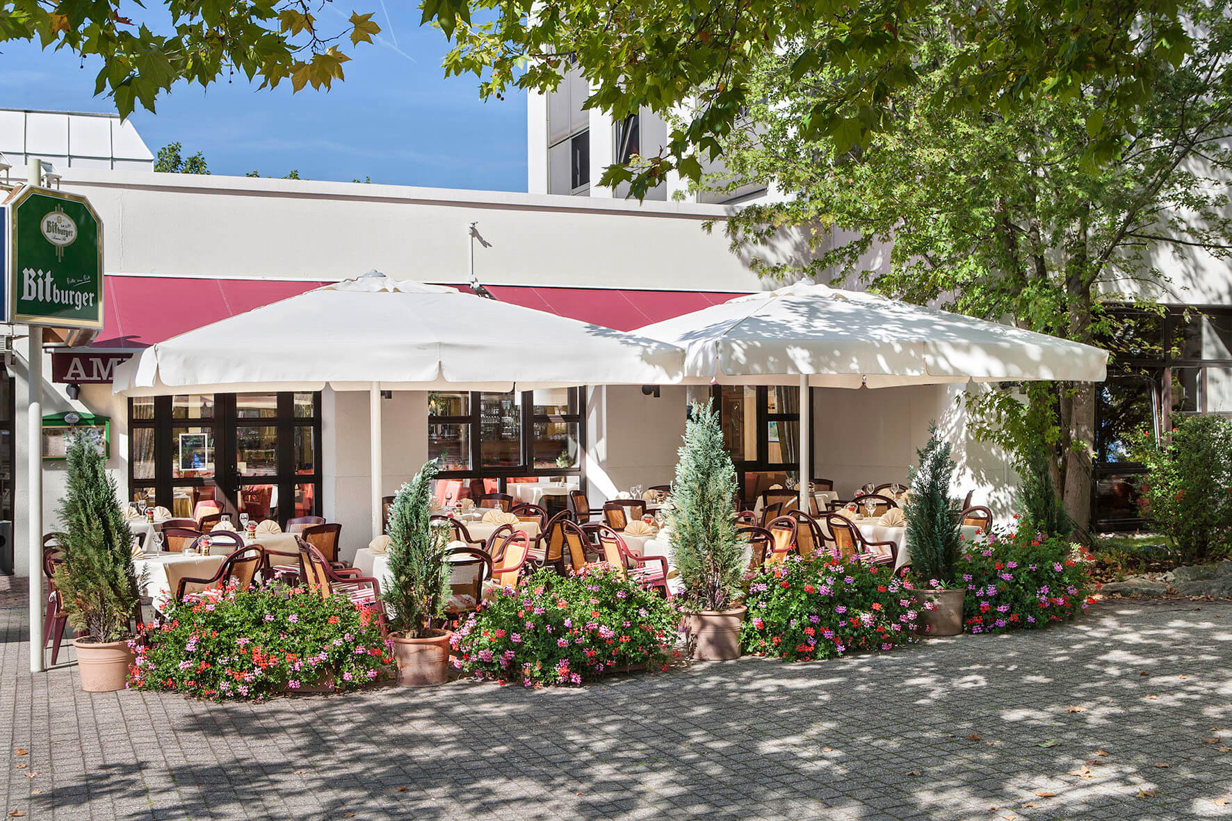 Terrasse AMBER HOTEL, Leonberg.
