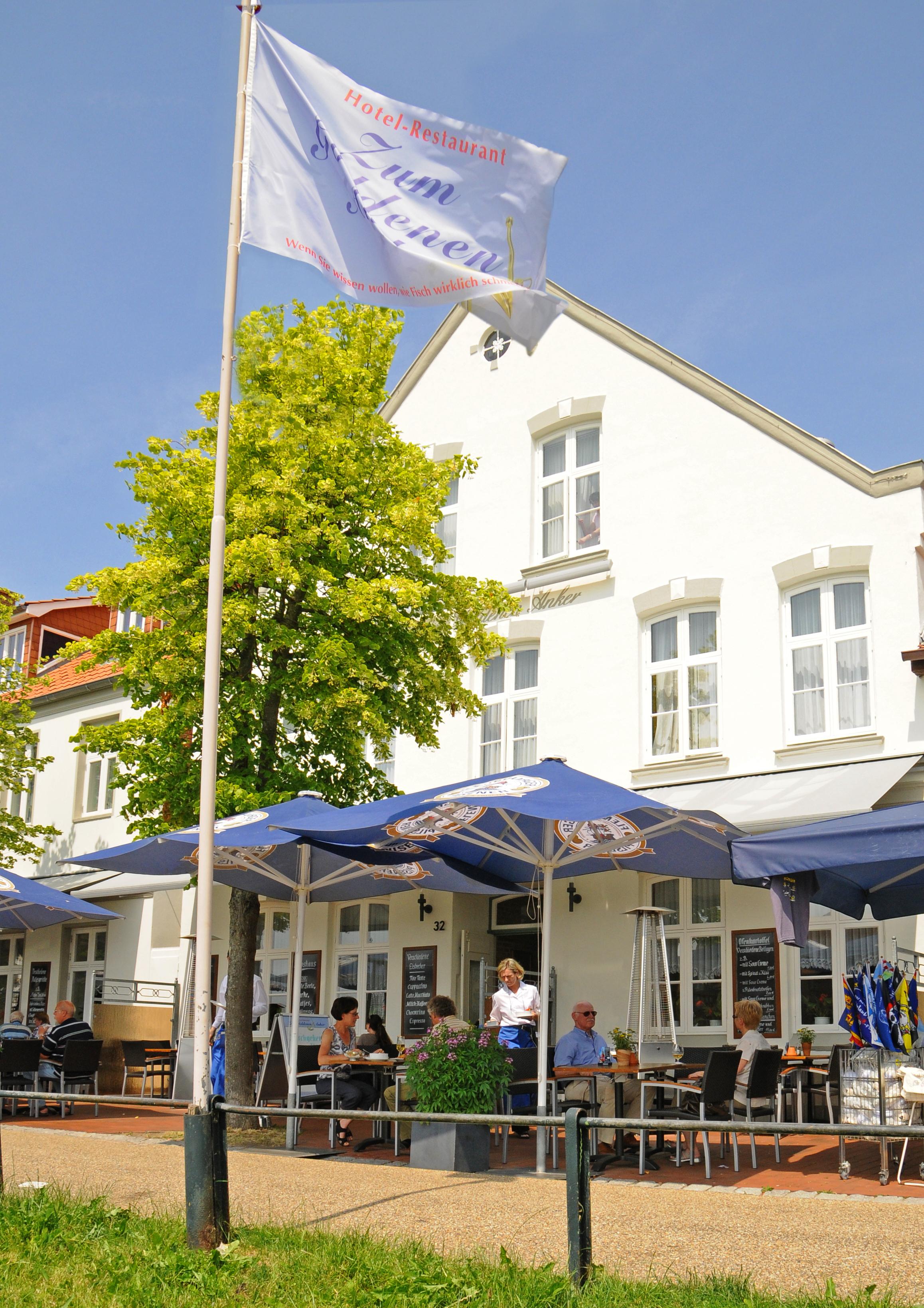 Außenansicht Hotel Zum Goldenen Anker.
