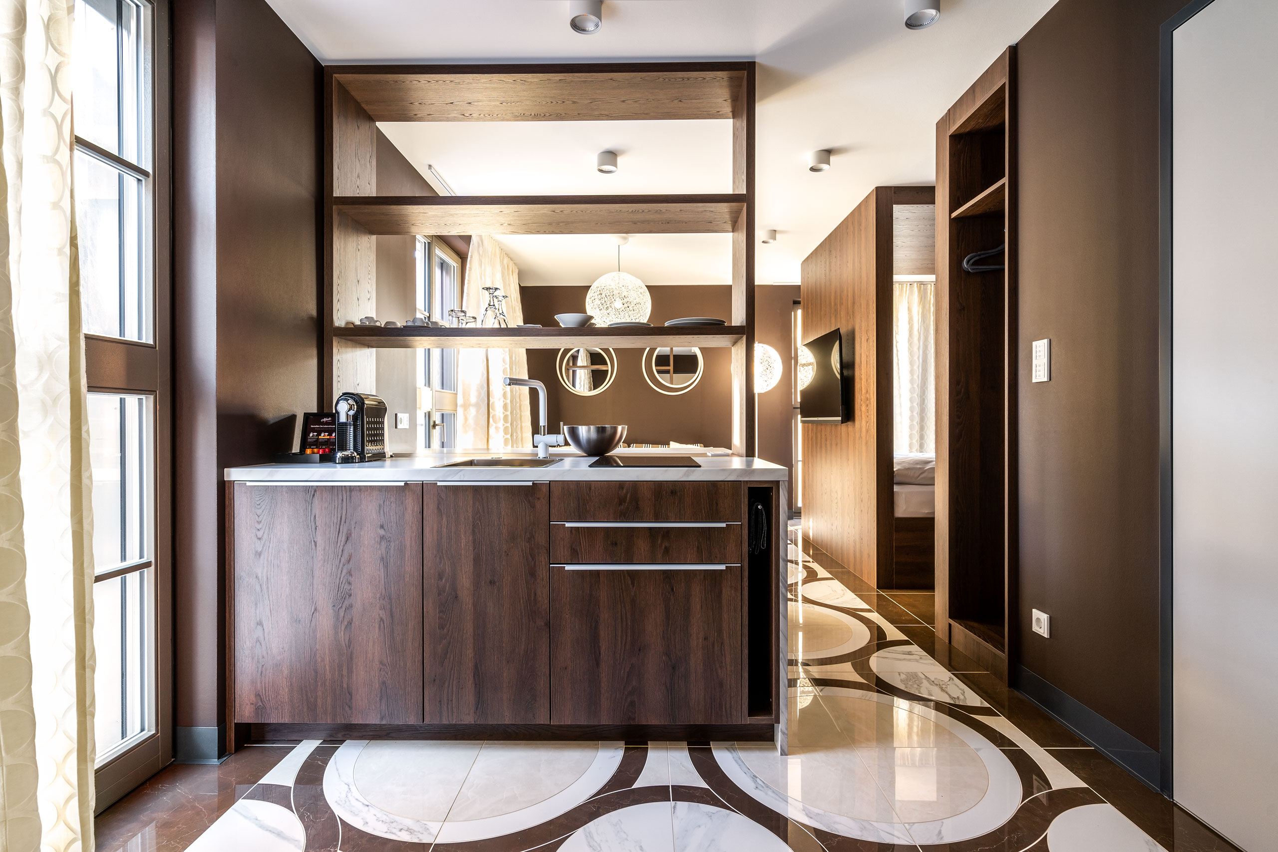 Zimmer Charles Braun im Designhotel Laurichhof, Pirna.
