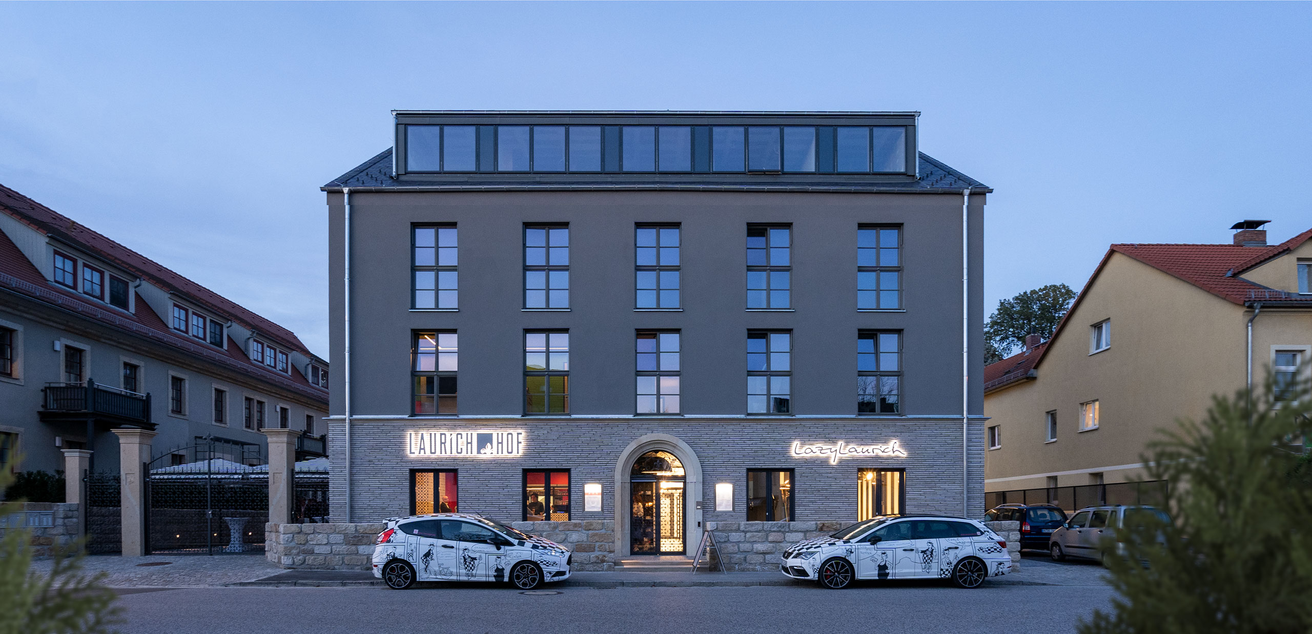 Außenansicht vom Designhotel Laurichhof, Pirna.
