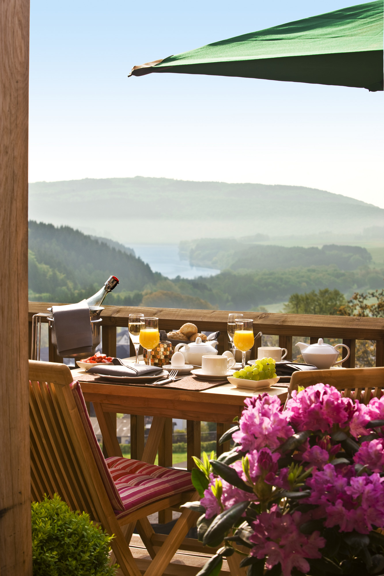 Zimmeraussicht aus dem Klosterhotel Marienhöh, Langweiler.
