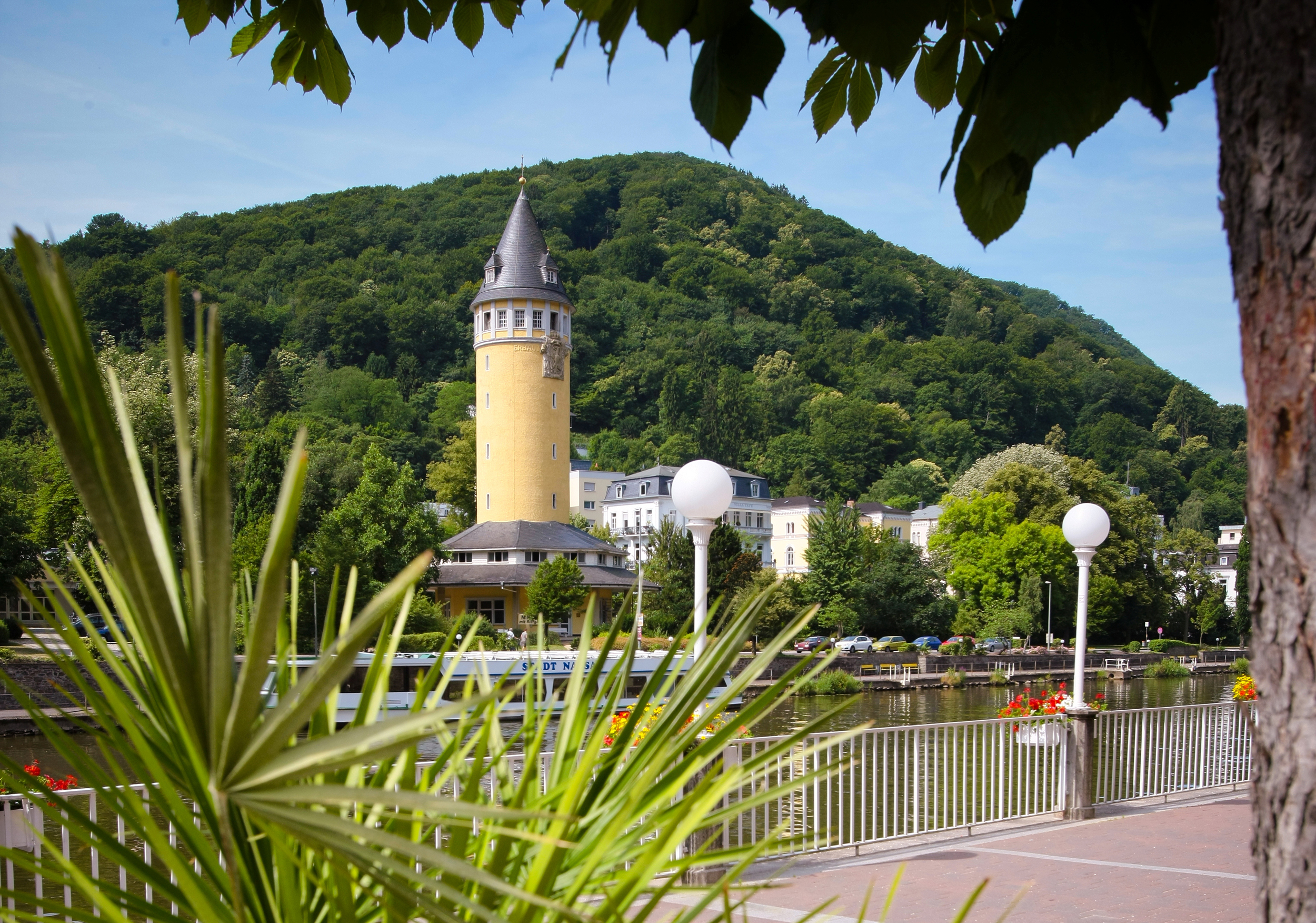 Der Quellenturm in Bad Ems.
