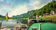 Schiffanlegestelle an der Elbe